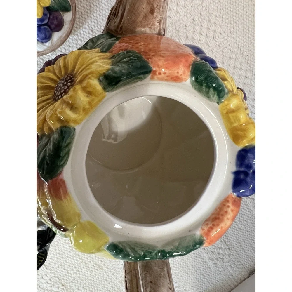 VTG Tommy China Ceramic Teapot, Teacup & Plate,‎ Sunflower & Fruit Design, Japan